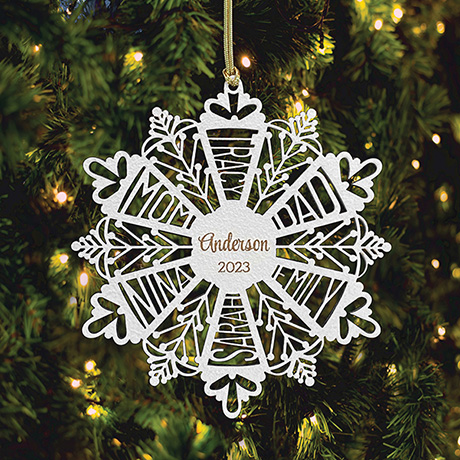 Product image for Personalized Multiple Names Snowflake Ornament