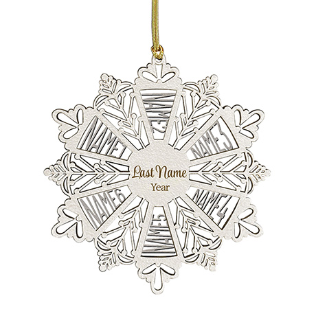 Product image for Personalized Multiple Names Snowflake Ornament