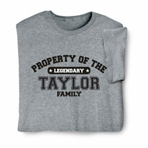 Personalized Property of "Your Name" Athletic T-Shirt or Sweatshirt