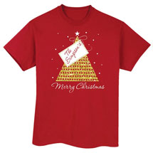 Alternate Image 1 for Customized 'Your Name' Gift Tag Merry Christmas Shirt