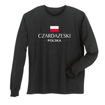 Alternate Image 1 for Personalized "Your Name" Polish National Flag T-Shirt or Sweatshirt