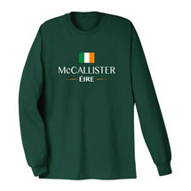 Alternate Image 1 for Personalized "Your Name" Irish National Flag T-Shirt or Sweatshirt