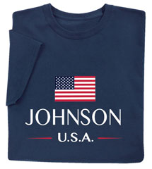 Alternate image for Personalized "Your Name" USA National Flag T-Shirt or Sweatshirt