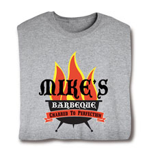 Product Image for Personalized 'Your Name' Barbeque Grillin' Flames T-Shirt or Sweatshirt
