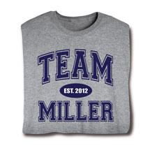 Alternate image for Personalized 'Your Name & Date' Family Team T-Shirt or Sweatshirt