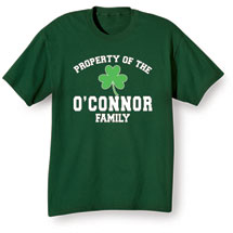 Alternate Image 1 for Personalized Property of the 'Your Name'  Irish Family T-Shirt or Sweatshirt