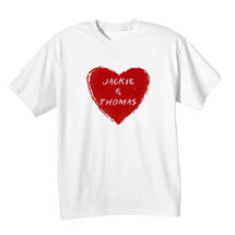 Alternate Image 2 for Personalized 'Your Name' Couple Heart Shirt