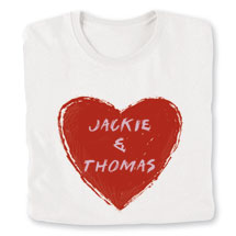 Alternate Image 3 for Personalized 'Your Name' Couple Heart Shirt