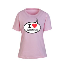 Alternate Image 1 for Personalized I Love 'Your Name' Speech Balloon Shirt