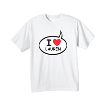 Alternate Image 4 for Personalized I Love 'Your Name' Speech Balloon Shirt