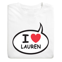 Alternate Image 5 for Personalized I Love 'Your Name' Speech Balloon Shirt