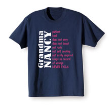 Alternate Image 2 for Personalized 'Your Name' Grandma Positive Attributes Shirt