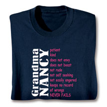 Alternate Image 3 for Personalized 'Your Name' Grandma Positive Attributes Shirt
