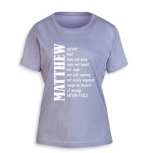 Alternate Image 1 for Personalized 'Your Name' Positive Attributes Shirt