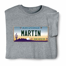 Product Image for Personalized State License Plate Shirts - Arizona