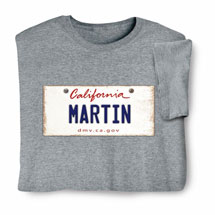 Product Image for Personalized State License Plate Shirts - California