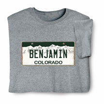Product Image for Personalized State License Plate Shirts - Colorado