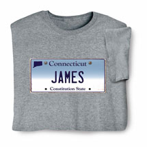 Personalized State License Plate Shirts - Connecticut