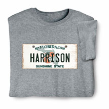 Product Image for Personalized State License Plate Shirts - Florida