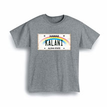 Alternate Image 1 for Personalized State License Plate Shirts - Hawaii