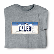 Product Image for Personalized State License Plate T-Shirt or Sweatshirt - Iowa
