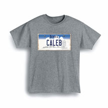 Alternate Image 1 for Personalized State License Plate Shirts - Iowa