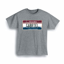 Alternate Image 1 for Personalized State License Plate Shirts - Idaho