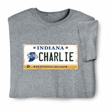 Product Image for Personalized State License Plate Shirts - Indiana