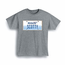 Alternate Image 1 for Personalized State License Plate Shirts - Kentucky
