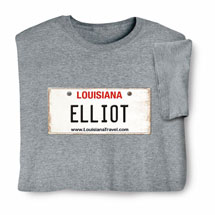 Product Image for Personalized State License Plate Shirts - Louisiana