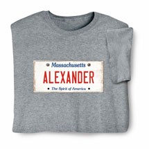 Product Image for Personalized State License Plate T-Shirt or Sweatshirt - Massachusetts