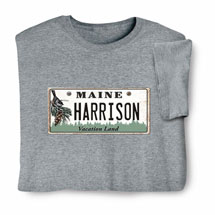 Product Image for Personalized State License Plate T-Shirt or Sweatshirt - Maine