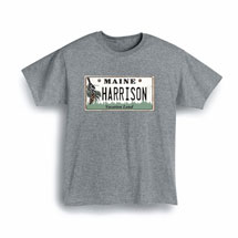 Alternate Image 1 for Personalized State License Plate Shirts - Maine