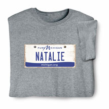 Product Image for Personalized State License Plate Shirts - Michigan