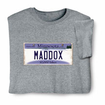 Personalized State License Plate Shirts - Minnesota