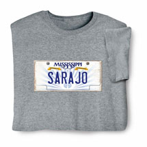 Product Image for Personalized State License Plate Shirts - Mississippi