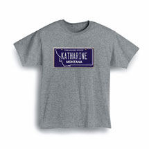 Alternate Image 1 for Personalized State License Plate Shirts - Montana
