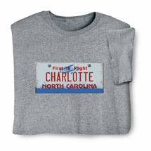 Personalized State License Plate T-Shirt or Sweatshirt - North Carolina
