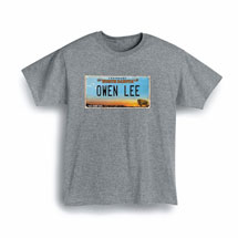 Alternate Image 1 for Personalized State License Plate T-Shirt or Sweatshirt - North Dakota