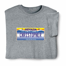 Product Image for Personalized State License Plate T-Shirt or Sweatshirt - Nevada