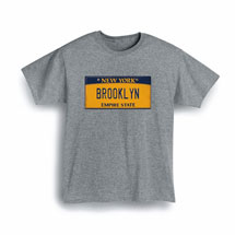 Alternate Image 1 for Personalized State License Plate T-Shirt or Sweatshirt - New York