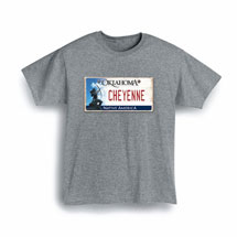 Alternate Image 1 for Personalized State License Plate T-Shirt or Sweatshirt - Oklahoma