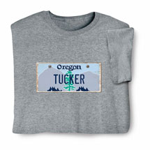 Product Image for Personalized State License Plate T-Shirt or Sweatshirt - Oregon