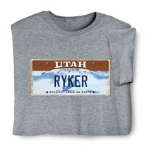 Product Image for Personalized State License Plate Shirts - Utah
