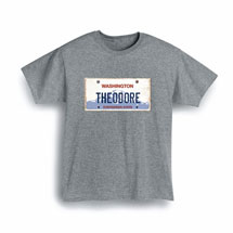 Alternate Image 1 for Personalized State License Plate T-Shirt or Sweatshirt - Washington