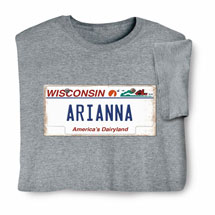 Product Image for Personalized State License Plate Shirts - Wisconsin