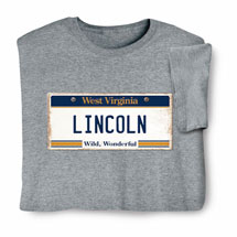 Product Image for Personalized State License Plate Shirts - West Virginia