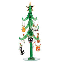 Alternate image Cat Wine Charms With Tree