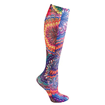 Celeste Stein® Women's Printed Closed Toe Mild Compression Knee High stocking - Tie Dye
