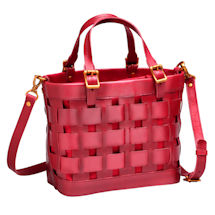 Alternate Image 1 for Leather Basket Handbag